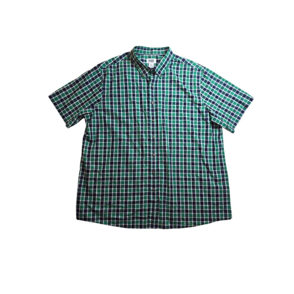 Lot 2 Men's Harbor Bay Plaid Button Down Shirts 2XLT Green Blue Red - Picture 3 of 8